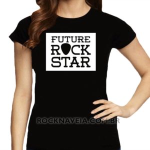 Camiseta feminina baby look Future Rock Star