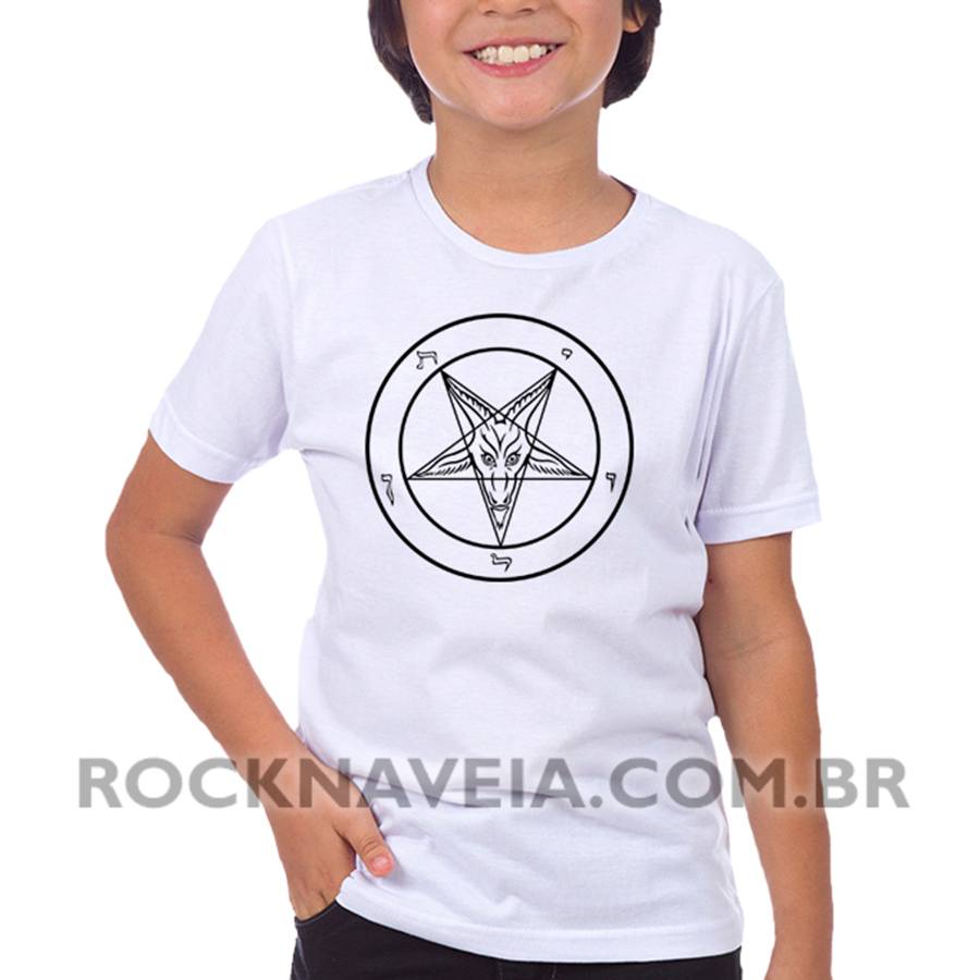 Camiseta Infantil Baphomet Pentagrama - Imagem 2