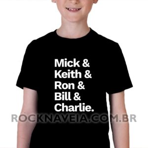 Camiseta Infantil Rolling Stones Nomes