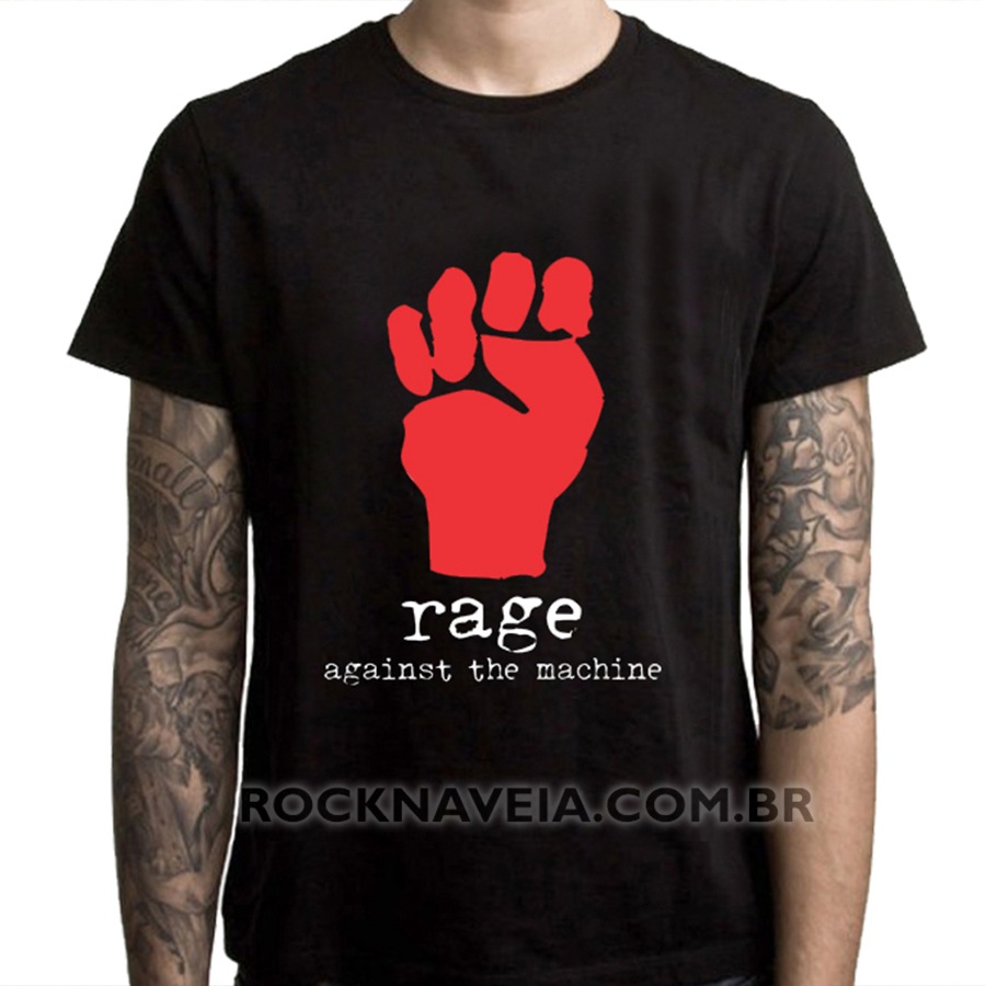 Camiseta Masculina Rage Against The Machine Estamparia Rock Na Veia