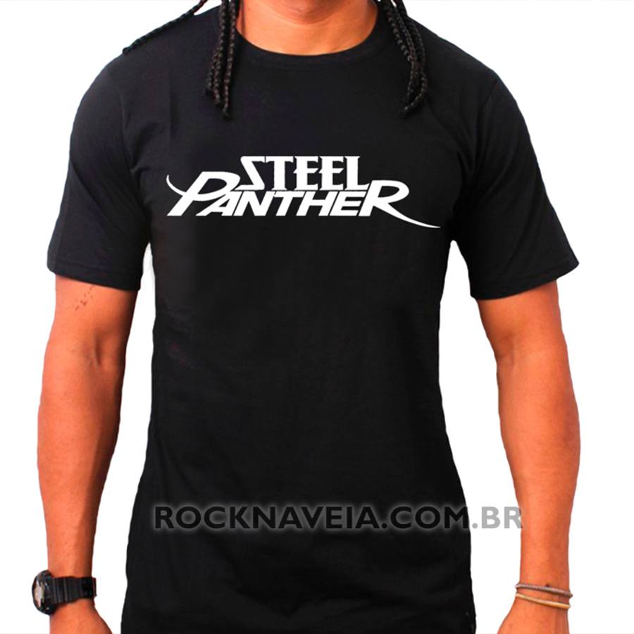 Camiseta masculina premium preta placa de metal frontal prateada