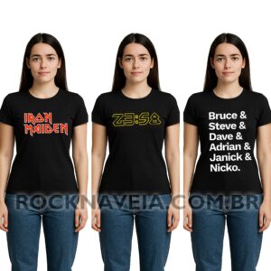 Kit Camiseta feminina baby look Iron Maiden