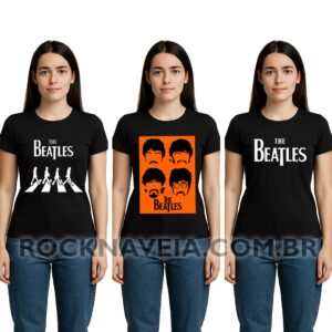 Kit Camiseta feminina baby look The Beatles