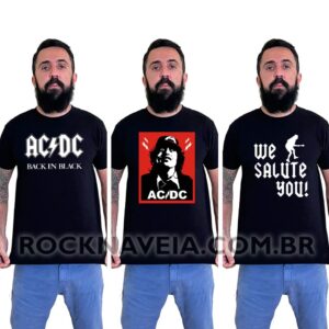 Kit camiseta masculina AC/DC
