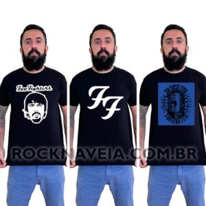 Kit camiseta masculina Foo Fighters