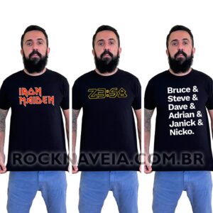 Kit camiseta masculina Iron Maiden