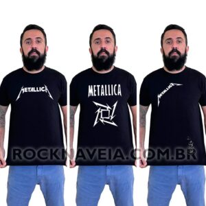 Kit camiseta masculina Metallica